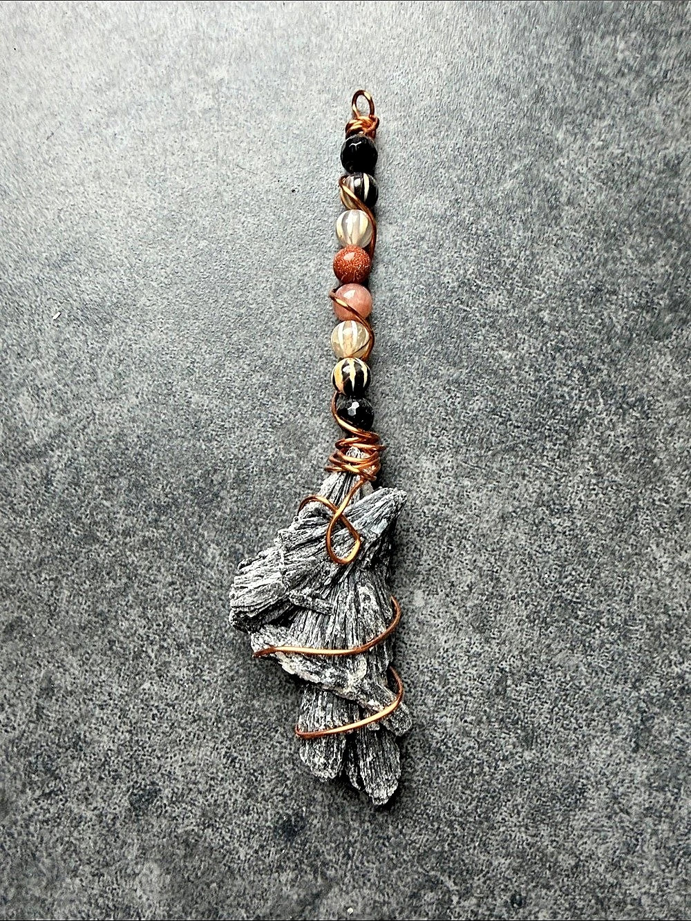Handmade Beaded Gemstone Witches Broom